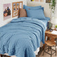 HYMOKEGE Full Size Comforter Sets Seersucker 7 Pieces, All Season Luxury Bed in a Bag for Bedroom, Bedding Set with Comforters, Sheets, Pillowcases & Shams, Dark Grey