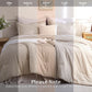 JOLLYVOGUE Brown Queen Comforter Set, 7 Pieces Gingham Bed in a Bag