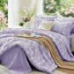 MUXHOMO Sage Green TwinXL Comforter Set, Elegant Floral Print Bed in a Bag 5 Pieces, Ultra Soft & Breathable Reversible Botanical Pattern Bedding Set with Comforter, Sheets, Pillowcase, and Sham