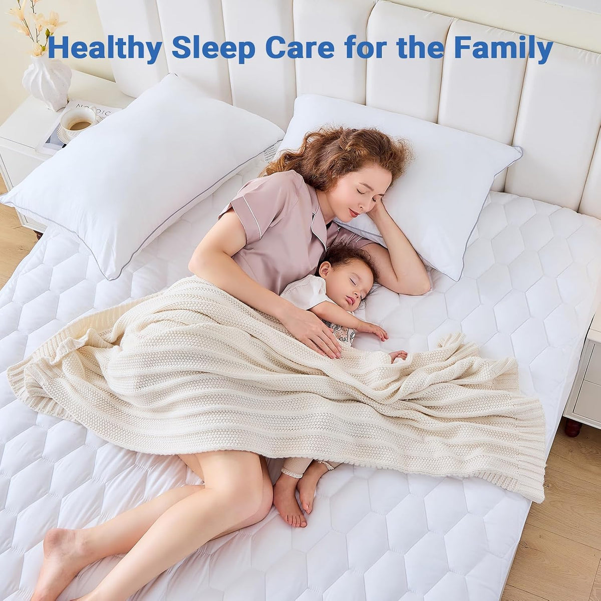 Queen Mattress Protector, Waterproof Quilted Mattress Cover Queen Size Bed
