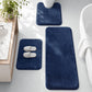 HUXMEYSON 3-Piece Memory Foam Bathroom Rug Set, Black