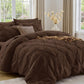 Sasttie Twin Comforter Set, 5-Piece Bed in a Bag, Pintuck Bedding Sets for All Season, Includes Comforter, Flat Sheet, Fitted Sheet, Pillowcase and Pillowsham, Baby Pink