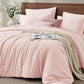 JOLLYVOGUE Queen Comforter Set, Cationic Dyeing Bed in a Bag 7 Pieces, Double-Tone Bedding Set with Down Alternative Comforter, Sheets, Pillowcases & Shams, Dark Grey