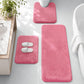 HUXMEYSON 3-Piece Memory Foam Bathroom Rug Set, Black