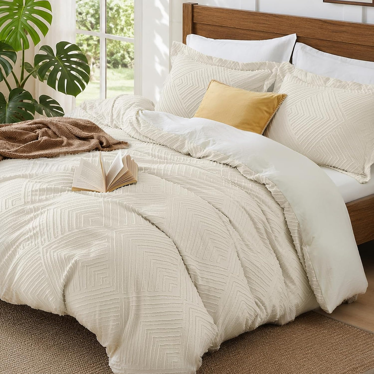 JOLLYVOGUE Twin/Twin XL Duvet Cover, 2-Piece, Soft Pre-Washed Microfiber