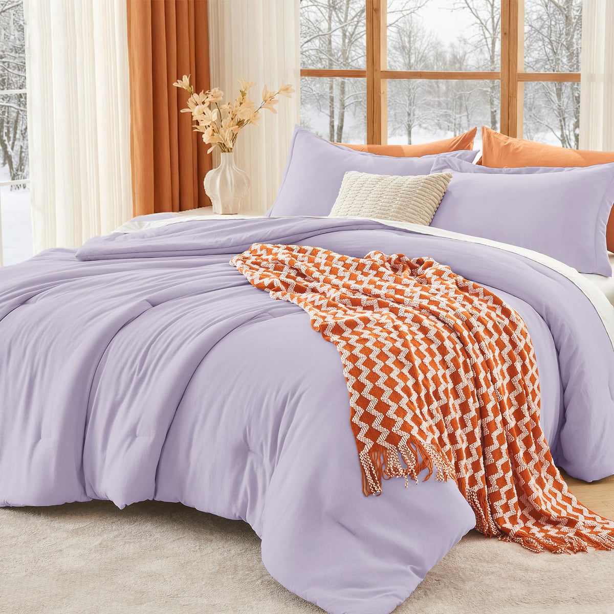 MUXHOMO Beige Twin/Twin XL Comforter Set, All Season Ultra Soft Down Alternative Bedding - 2 Piece Lightweight Bed Set Includes 1 Comforter (68"x88") and 1 Pillow Shams (20"x26")
