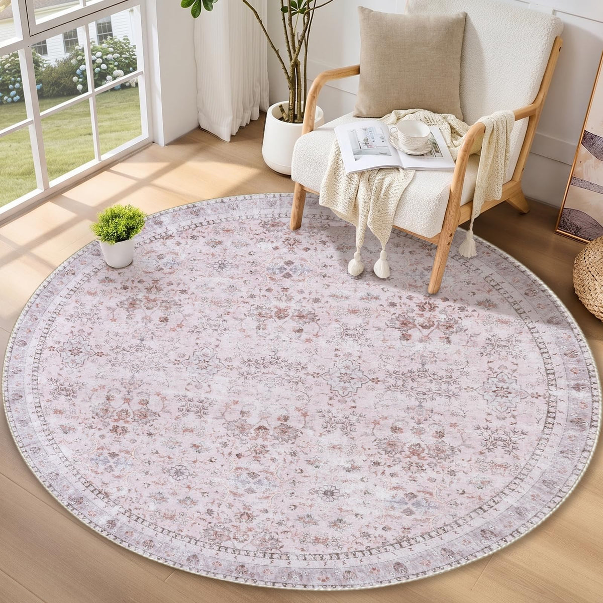 Sasttie 8x10 Area Rugs, Ultra-Soft Washable Rug for Living Room, Beige