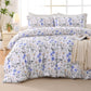 MUXHOMO Sage Green TwinXL Comforter Set, Elegant Floral Print Bed in a Bag 5 Pieces, Ultra Soft & Breathable Reversible Botanical Pattern Bedding Set with Comforter, Sheets, Pillowcase, and Sham