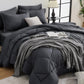 HEVUMYI 7-Piece Queen Comforter Set, Dark Grey Bed in a Bag