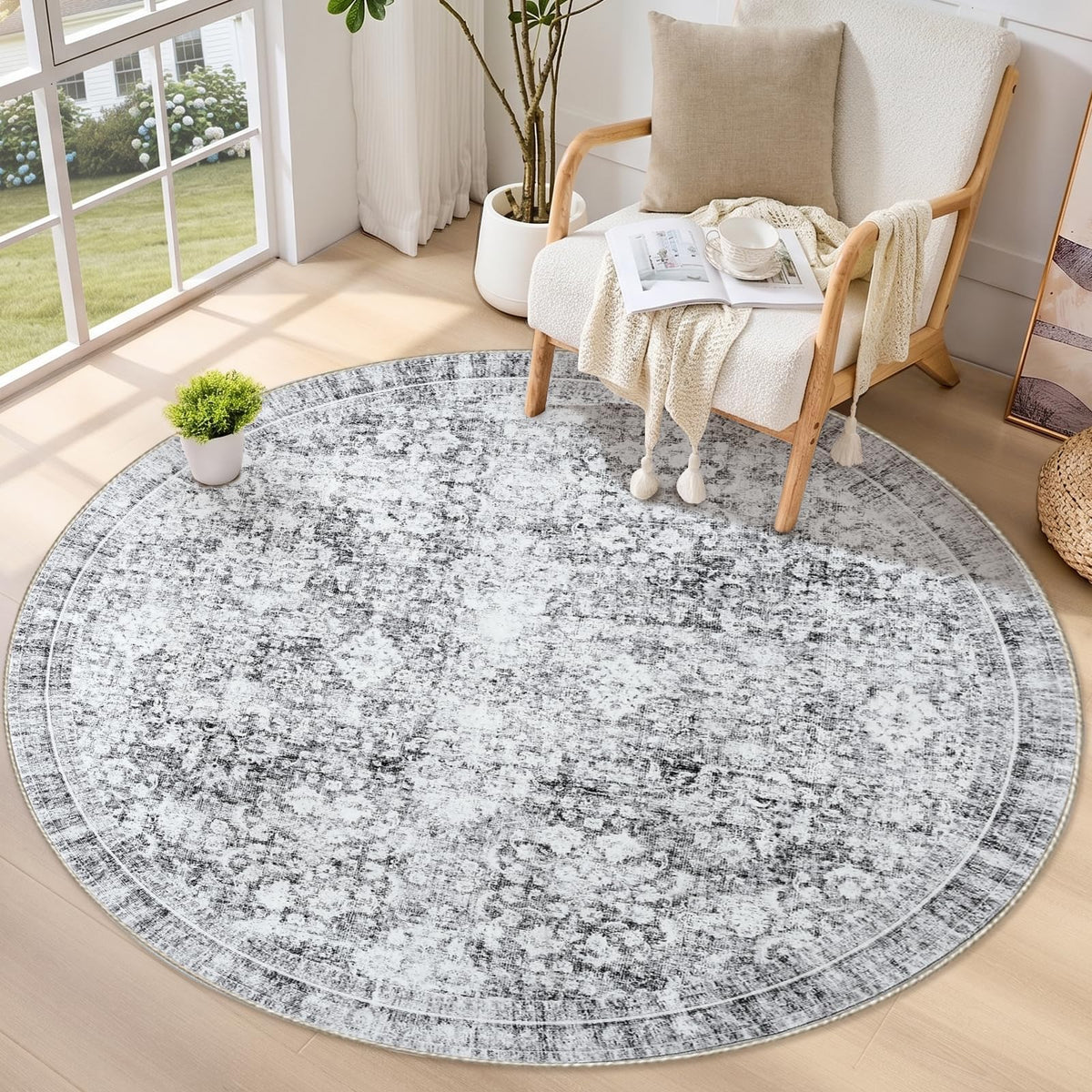 Sasttie 8x10 Area Rugs, Ultra-Soft Washable Rug for Living Room, Beige