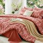 MUXHOMO Sage Green TwinXL Comforter Set, Elegant Floral Print Bed in a Bag 5 Pieces, Ultra Soft & Breathable Reversible Botanical Pattern Bedding Set with Comforter, Sheets, Pillowcase, and Sham