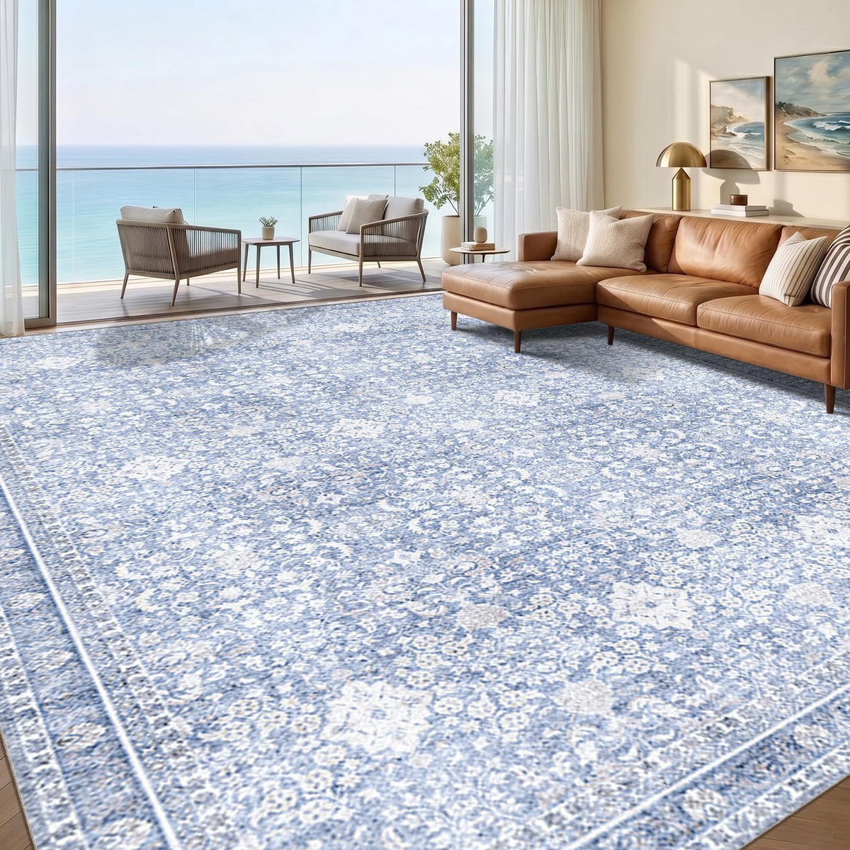 Sasttie 8x10 Area Rugs, Ultra-Soft Washable Rug for Living Room, Beige