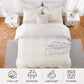 JOLLYVOGUE Floral Duvet Cover Full, 3Pcs Reversible Beige Duvet Cover Set