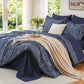MUXHOMO Twin XL Comforter Set, 7-Piece Floral Bed in a Bag, Sage Green