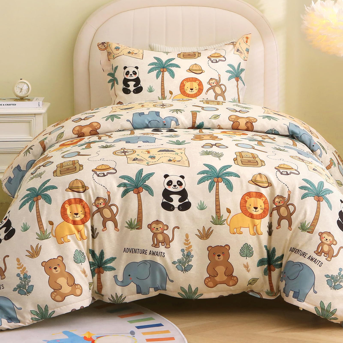 JOLLYVOGUE Kids Duvet Cover Set Twin/Twin XL, Pink Bowknot, 2-Piece