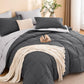 MUXHOMO Queen Comforter Set with Sheets Brown - 7 Pieces Bed in a Bag