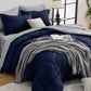 HEVUMYI 7-Piece Queen Comforter Set, Dark Grey Bed in a Bag