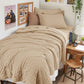 HYMOKEGE Full Size Comforter Sets Seersucker 7 Pieces, All Season Luxury Bed in a Bag for Bedroom, Bedding Set with Comforters, Sheets, Pillowcases & Shams, Dark Grey