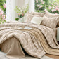 MUXHOMO Sage Green TwinXL Comforter Set, Elegant Floral Print Bed in a Bag 5 Pieces, Ultra Soft & Breathable Reversible Botanical Pattern Bedding Set with Comforter, Sheets, Pillowcase, and Sham