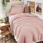 HYMOKEGE Full Size Comforter Sets Seersucker 7 Pieces, All Season Luxury Bed in a Bag for Bedroom, Bedding Set with Comforters, Sheets, Pillowcases & Shams, Dark Grey