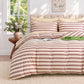 JOLLYVOGUE Brown Queen Comforter Set, 7 Pieces Gingham Bed in a Bag