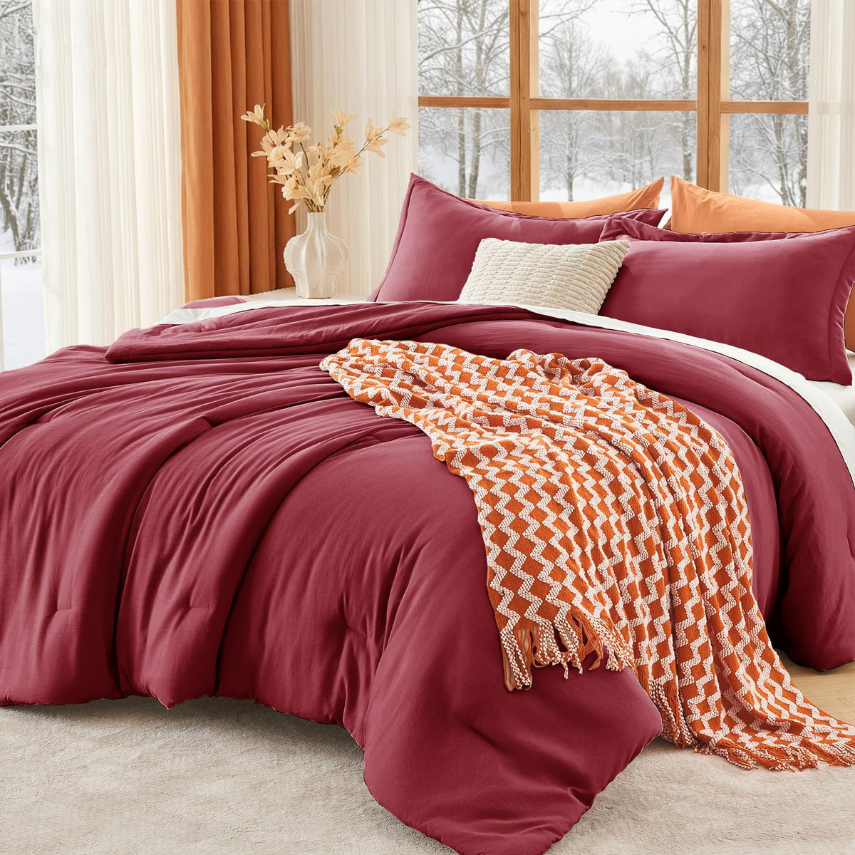 MUXHOMO Beige Twin/Twin XL Comforter Set, All Season Ultra Soft Down Alternative Bedding - 2 Piece Lightweight Bed Set Includes 1 Comforter (68"x88") and 1 Pillow Shams (20"x26")