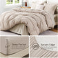 JOLLYVOGUE Brown Queen Comforter Set, 7 Pieces Gingham Bed in a Bag