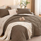 MUXHOMO Queen Comforter Set with Sheets Brown - 7 Pieces Bed in a Bag