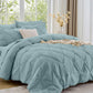 Sasttie Twin Comforter Set, 5-Piece Bed in a Bag, Pintuck Bedding Sets for All Season, Includes Comforter, Flat Sheet, Fitted Sheet, Pillowcase and Pillowsham, Baby Pink