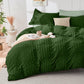 Duvet Cover Queen Size, Seersucker Bedding Set, 3 Pieces, Dark Grey
