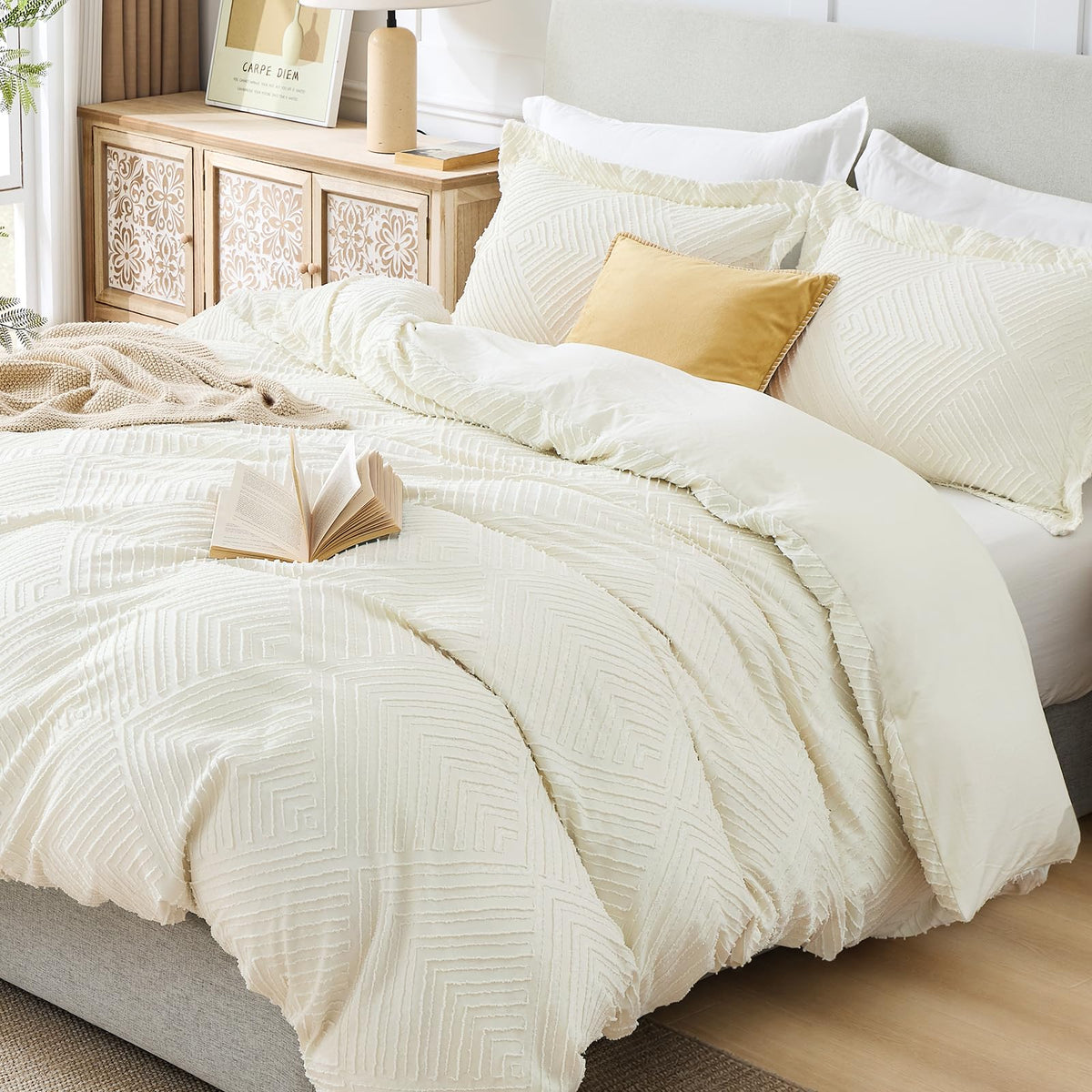 JOLLYVOGUE Twin/Twin XL Duvet Cover, 2-Piece, Soft Pre-Washed Microfiber