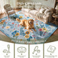 JOLLYVOGUE Floral Area Rug 5x7, Washable Rug for Living Room, Light Blue