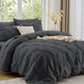 Sasttie Twin Comforter Set, 5-Piece Bed in a Bag, Pintuck Bedding Sets for All Season, Includes Comforter, Flat Sheet, Fitted Sheet, Pillowcase and Pillowsham, Baby Pink