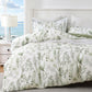JOLLYVOGUE Floral Duvet Cover Full, 3Pcs Reversible Beige Duvet Cover Set