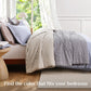 JOLLYVOGUE Brown Queen Comforter Set, 7 Pieces Gingham Bed in a Bag