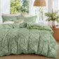 Boho Duvet Cover Set Queen Size, Tufted Embroidery Bedding, 3 PCS, Beige