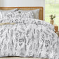 MUXHOMO Duvet Cover Twin/Twin XL Size, 2-Piece Beige Leaves Bedding Set