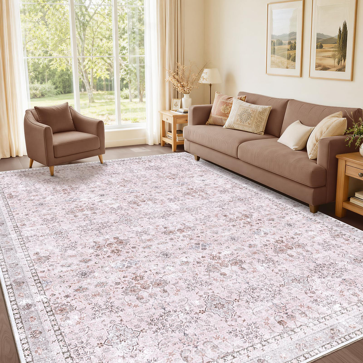 Sasttie 8x10 Area Rugs, Ultra-Soft Washable Rug for Living Room, Beige