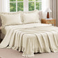 JOLLYVOGUE Beige Gingham Sheet Set Full, 4-Piece Ruffle Bedding