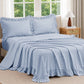 JOLLYVOGUE Beige Gingham Sheet Set Full, 4-Piece Ruffle Bedding