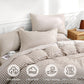 JOLLYVOGUE Brown Queen Comforter Set, 7 Pieces Gingham Bed in a Bag