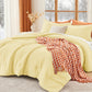 MUXHOMO Beige Twin/Twin XL Comforter Set, All Season Ultra Soft Down Alternative Bedding - 2 Piece Lightweight Bed Set Includes 1 Comforter (68"x88") and 1 Pillow Shams (20"x26")