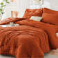 HYMOKEGE Full Size Comforter Sets Seersucker 7 Pieces, All Season Luxury Bed in a Bag for Bedroom, Bedding Set with Comforters, Sheets, Pillowcases & Shams, Dark Grey