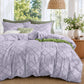 Boho Duvet Cover Set Queen Size, Tufted Embroidery Bedding, 3 PCS, Beige