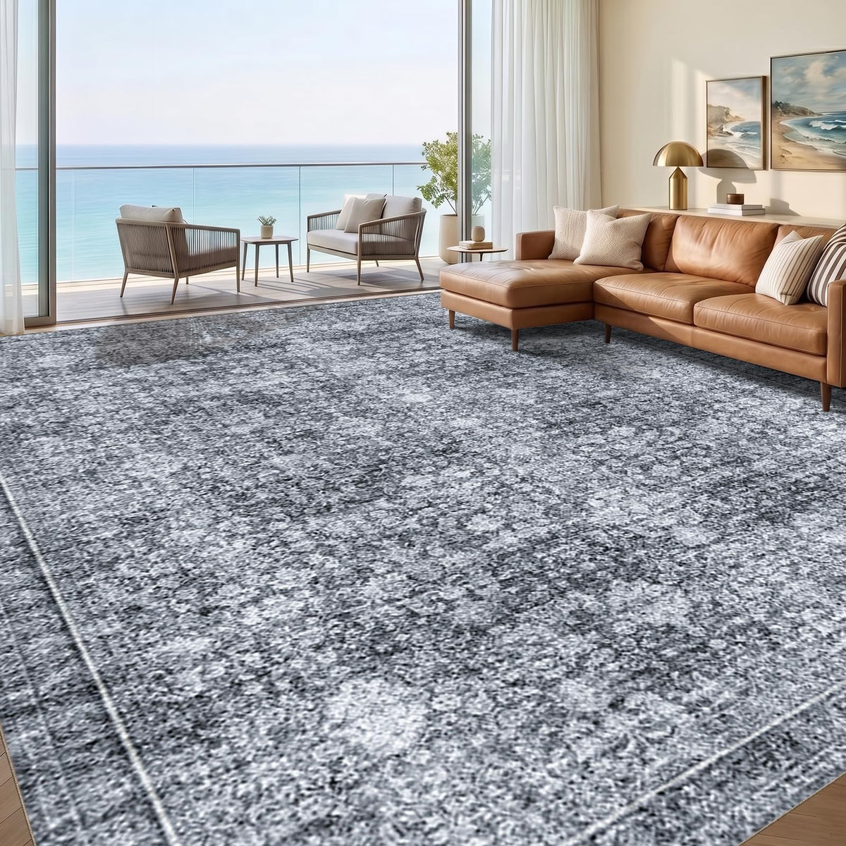 Sasttie 8x10 Area Rugs, Ultra-Soft Washable Rug for Living Room, Beige