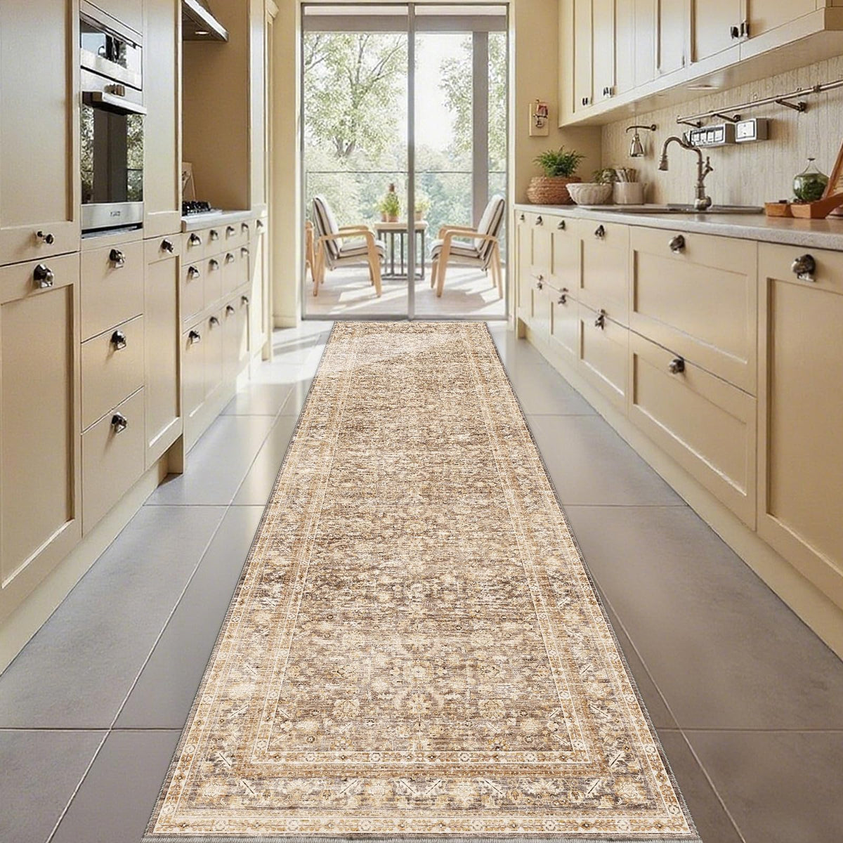OPPODREAM Vintage Blue Area Rugs 5x7, Washable Rug for Living Room