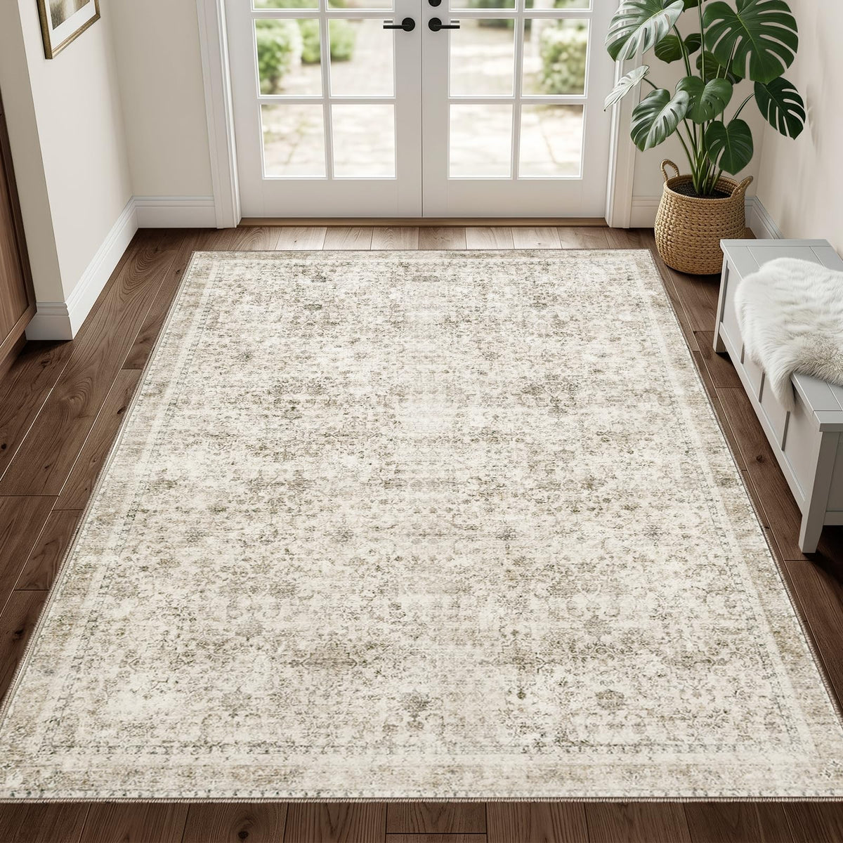 Sasttie 8x10 Area Rugs, Ultra-Soft Washable Rug for Living Room, Beige
