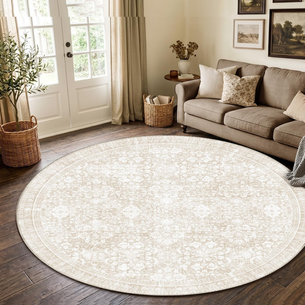 Sasttie 8x10 Area Rugs, Ultra-Soft Washable Rug for Living Room, Beige