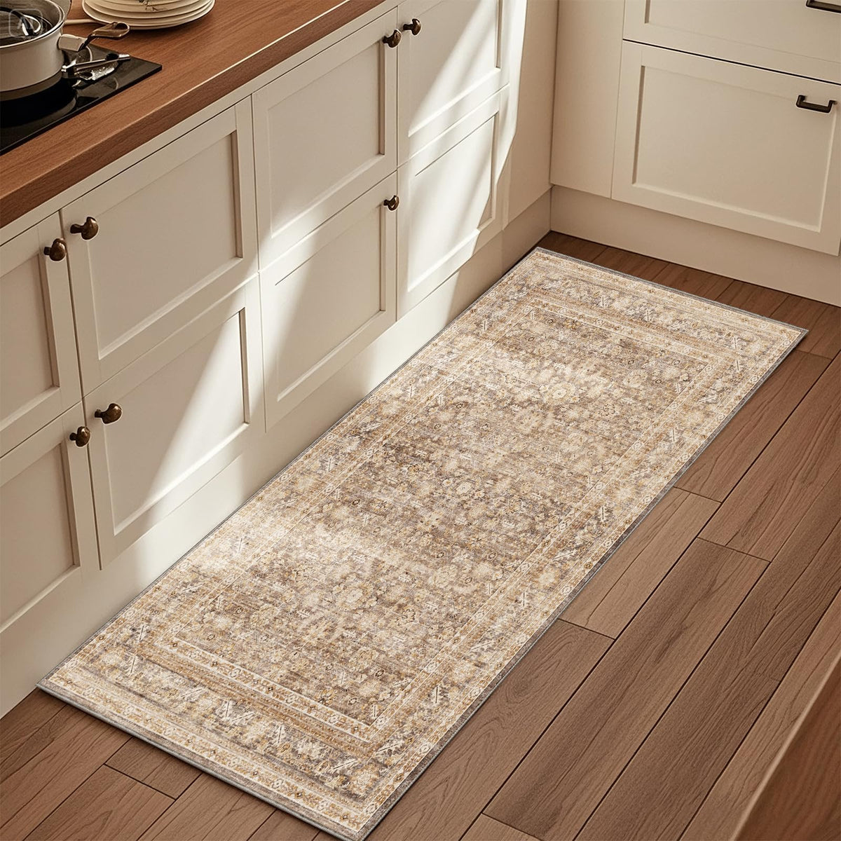 OPPODREAM Vintage Blue Area Rugs 5x7, Washable Rug for Living Room