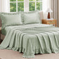 JOLLYVOGUE Beige Gingham Sheet Set Full, 4-Piece Ruffle Bedding